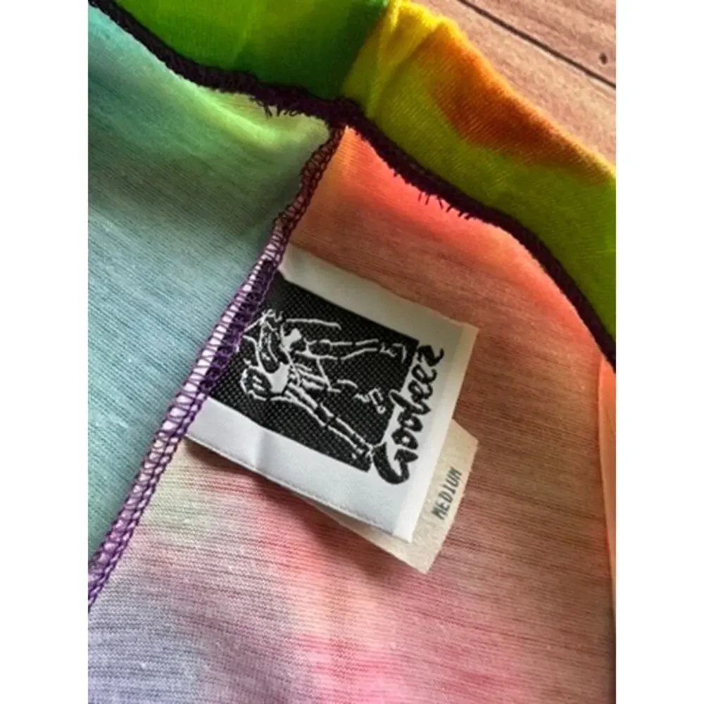 Vintage 80s 90s Goobeez Neon Splash Bike Shorts Cotton Spandex Medium